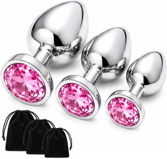 New Portable Couple Plug Anales Kit Newly Relaxing Anales Plugs Butt Relaxing Training Set Butt Adult Toy Exercise Tool for Men Women Sunglasses 2P5K7 (pink12)