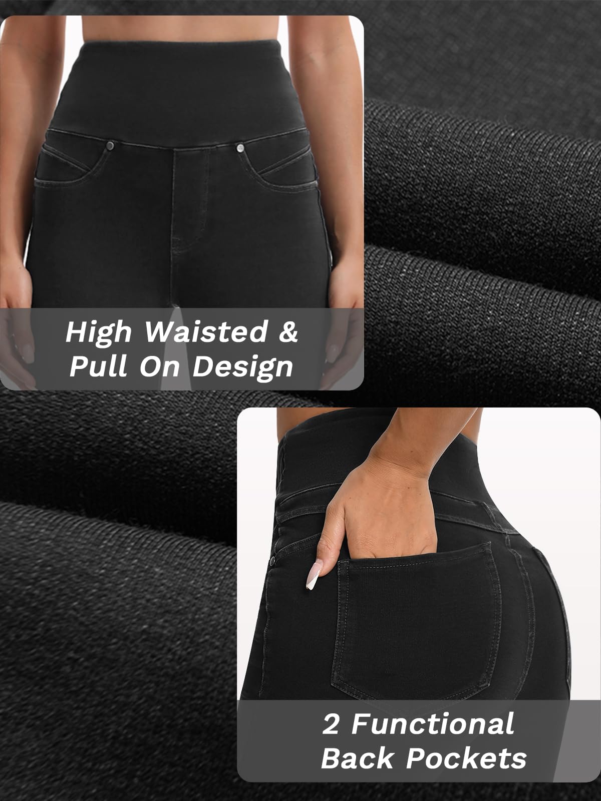 Stretchy Jeans for Women High Waisted Jeggings Tummy Control Slim Fit Jeans Pull On with Pockets Stylish Casual