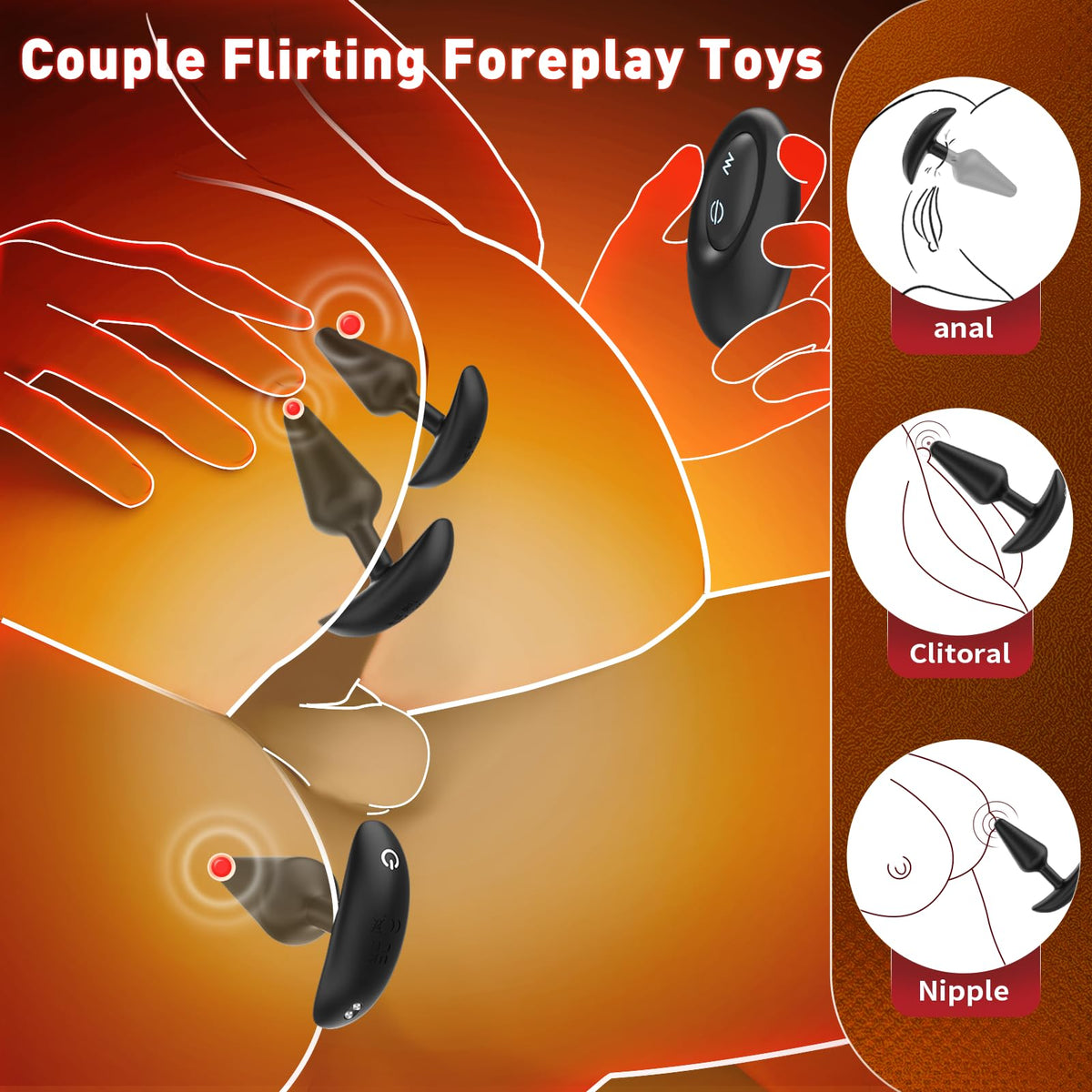 Anal Plug Vibrating Butt Plug, Adult Sex Toys 3PCS Silicone Anal Plugs, Anal Sex Toys with Remote Control 10 Vibrating Vibrator for Men, Anal Toys Adult Sex Toy & Games Prostate Massager