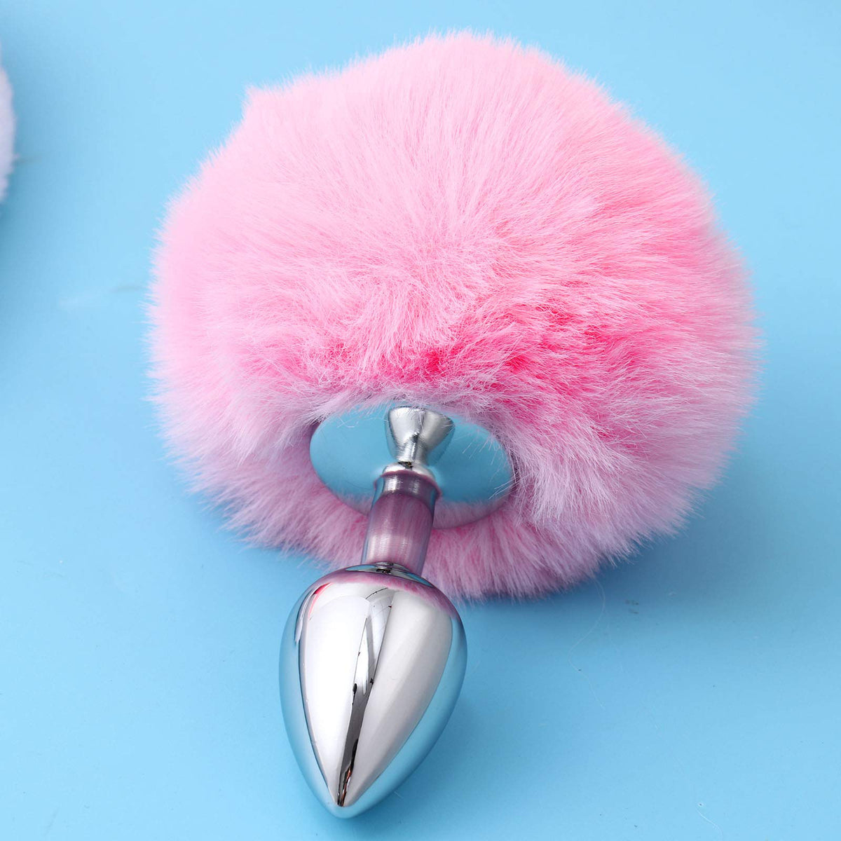 JEATHA Bunny Rabbit Plush Ears Hair Hoop Nose Cover and Rabbit Fur Tail Ball Anal Plug Cosplay Costume Props