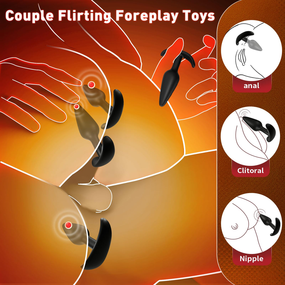 Anal Plug Vibrating Butt Plug, Adult Sex Toys 3PCS Silicone Anal Plugs, Anal Sex Toys with Remote Control 10 Vibrating Vibrator for Men, Anal Toys Adult Sex Toy & Games Prostate Massager