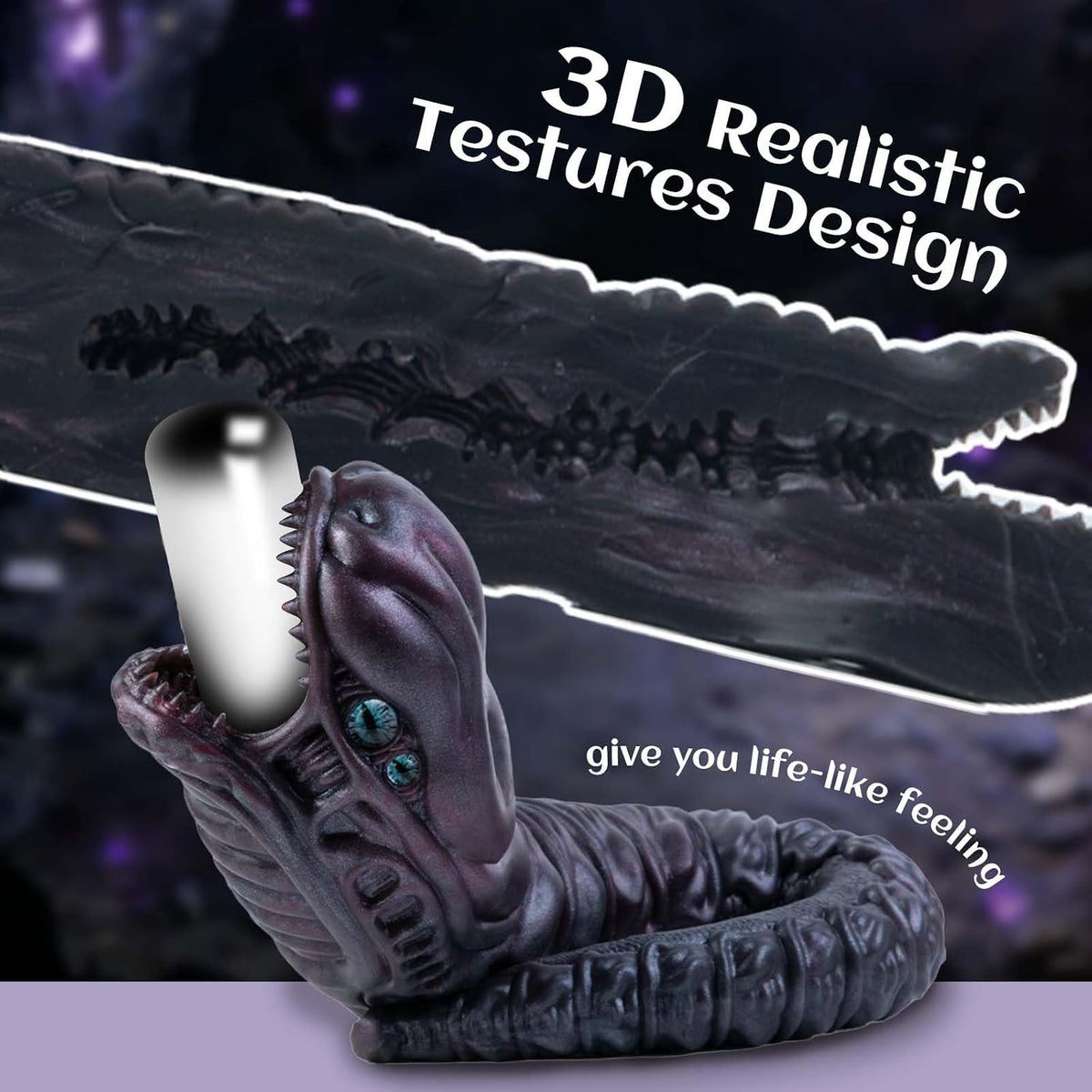 Realistic Snake Monster Male Masturbator with Pocket Pussy Vigina,Fantasy Male Masturbator Silicone Alien Adult Sex Toy,Male Fantasy Penis Stroker for Masturbation Cup,Portable Sex Doll