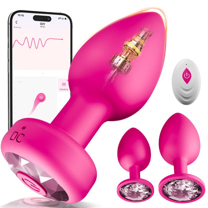 Anal Plug Vibrating Butt Plug, Adult Sex Toys 3PCS Silicone Anal Plugs, Anal Sex Toys with Remote Control 10 Vibrating Vibrator for Men, Anal Toys Adult Sex Toy & Games Prostate Massager