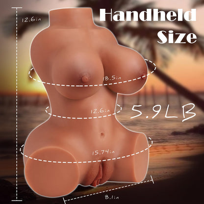 Goyha 3 in 1 Sex Doll Male Masturbator with Realistic Boobs Vagina and Anal | Lifelike Torso Masturbator Love Doll Pocket Pussy with Built-in Spine 5.9lb Pussy Ass Male Sex Toy for Men Masturbation