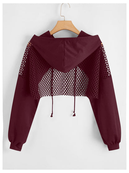 SweatyRocks Casual Cut Out Long Sleeve Pullover Crop Top Sweatshirt | Cropped Hoodie, Crop Top Hoodies, Long Sleeve Going Out Tops, Fall Fashion Clothes