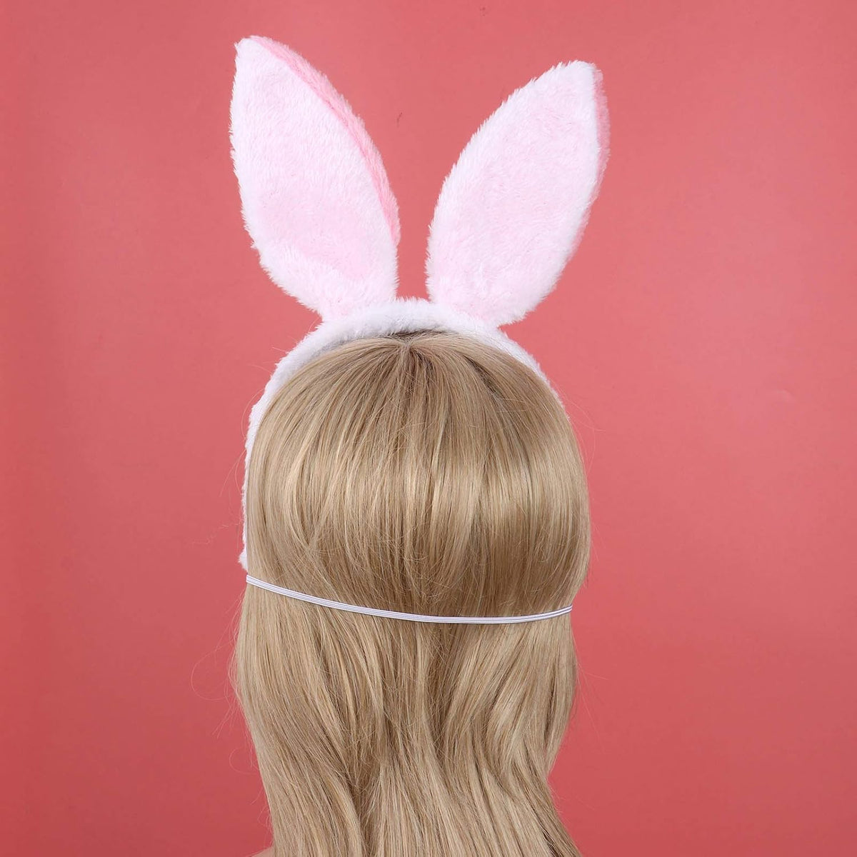 JEATHA Bunny Rabbit Plush Ears Hair Hoop Nose Cover and Rabbit Fur Tail Ball Anal Plug Cosplay Costume Props