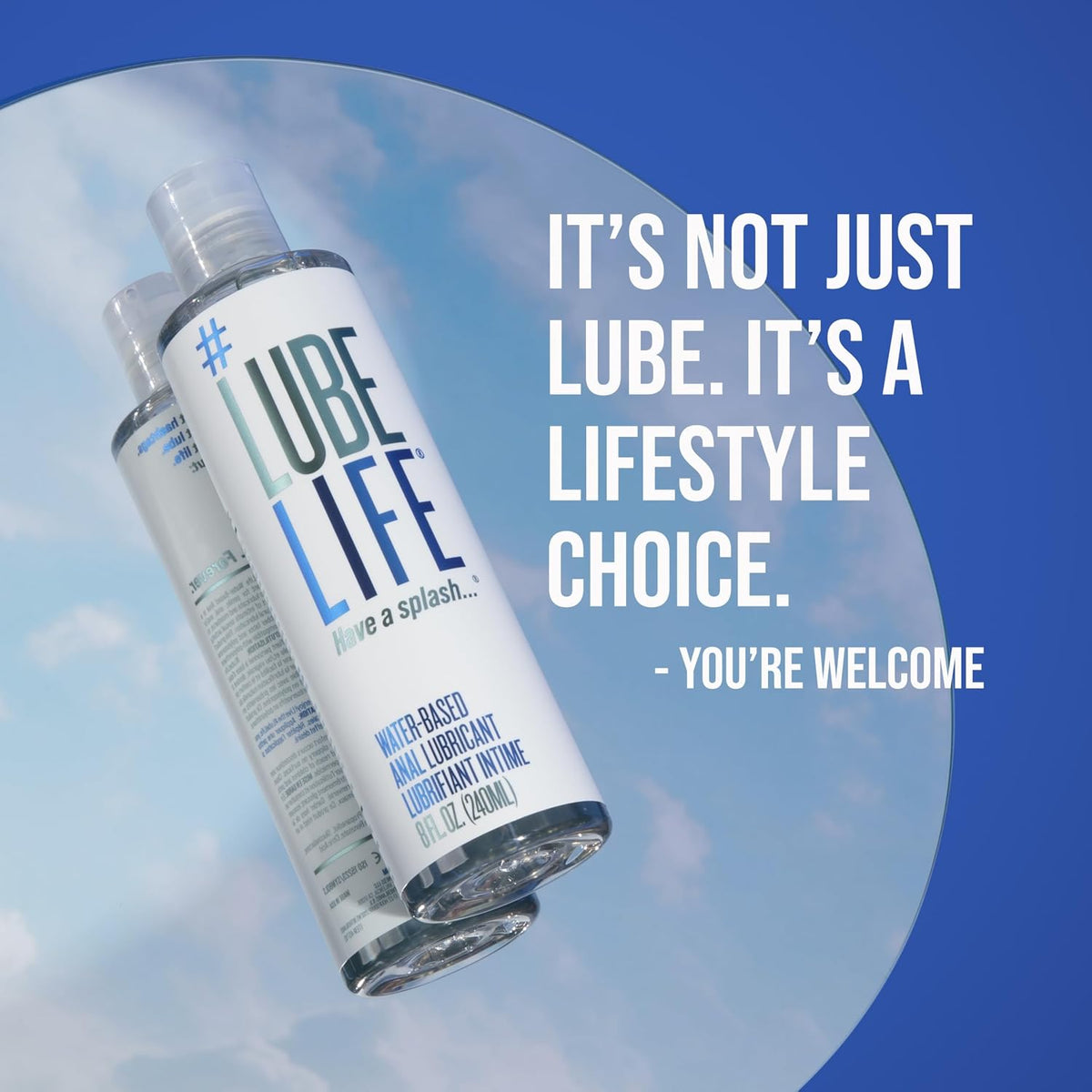LUBELIFE Water Based 3X Anal Lube, Personal Lubricant, 12 Fl Oz | Extra thick anal glide with triple cushion, non-sticky water-based formula, toy and condom compatible, smooth confident glide