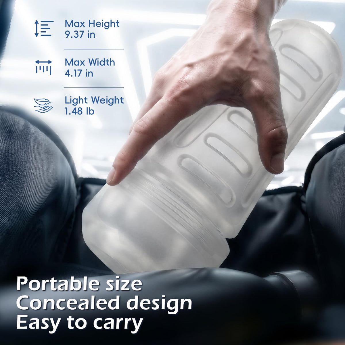 Male Masturbator Realistic Pocket Pussy Vagina Textured with 7.5in Depth Soft and Fleshy Texture,Penis Training Masturbators Sex Machine Toy for Men (Transparent)