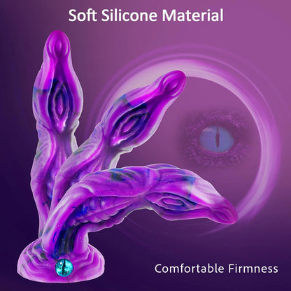 7.2" Fantasy Monster Dildo with Knot U & G-spot Dragon Dildo with Suction Cup, Long Anal Plug Adult Sex Toys & Games for Women Men Couples (DrakoPod)