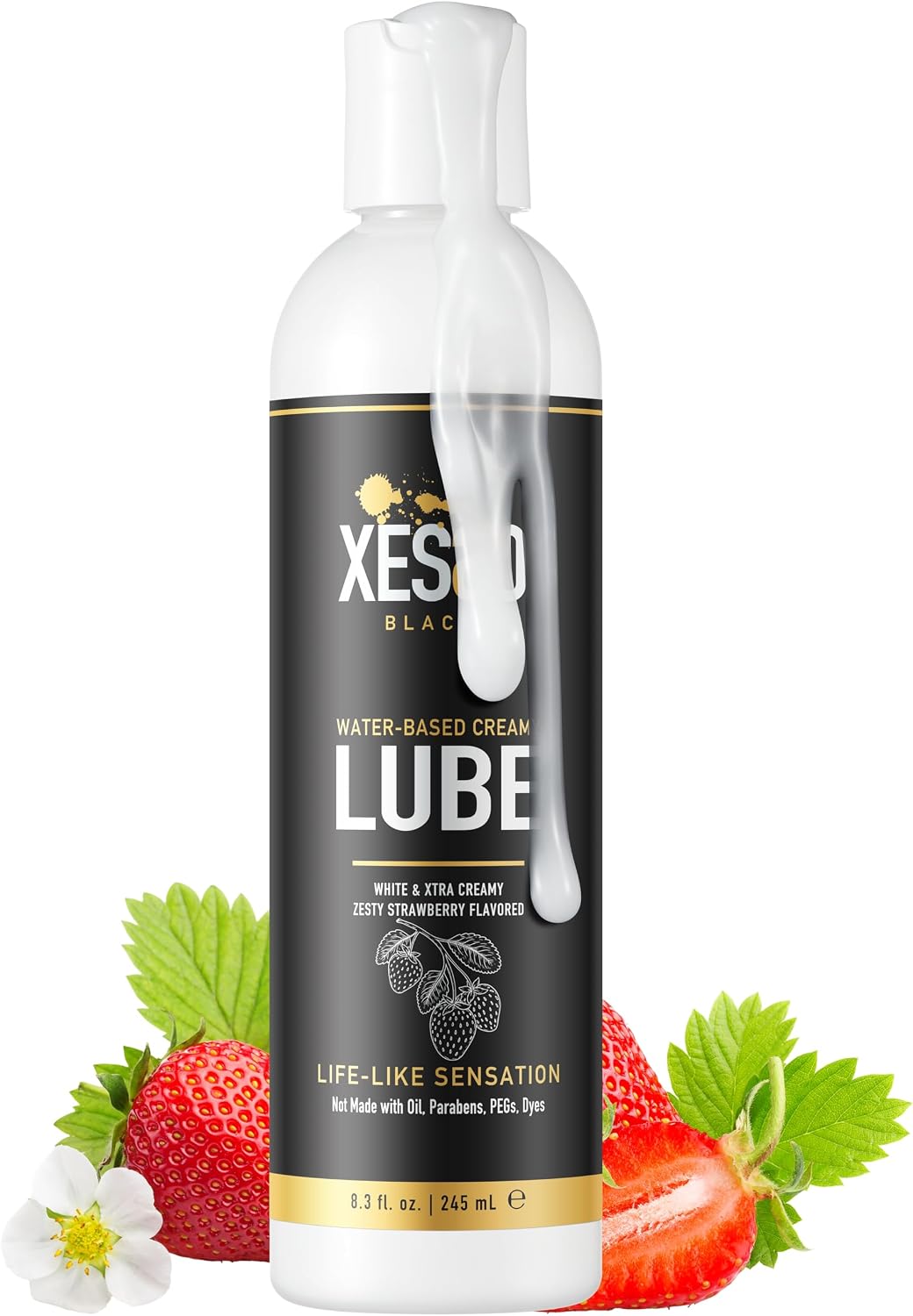 XESSO Water-Based Creamy Lube, Unscented, 4 fl oz | Thick White Gel-Like Slippery Glide, Hypoallergenic for Made in US, Discreet Package, Package May Vary