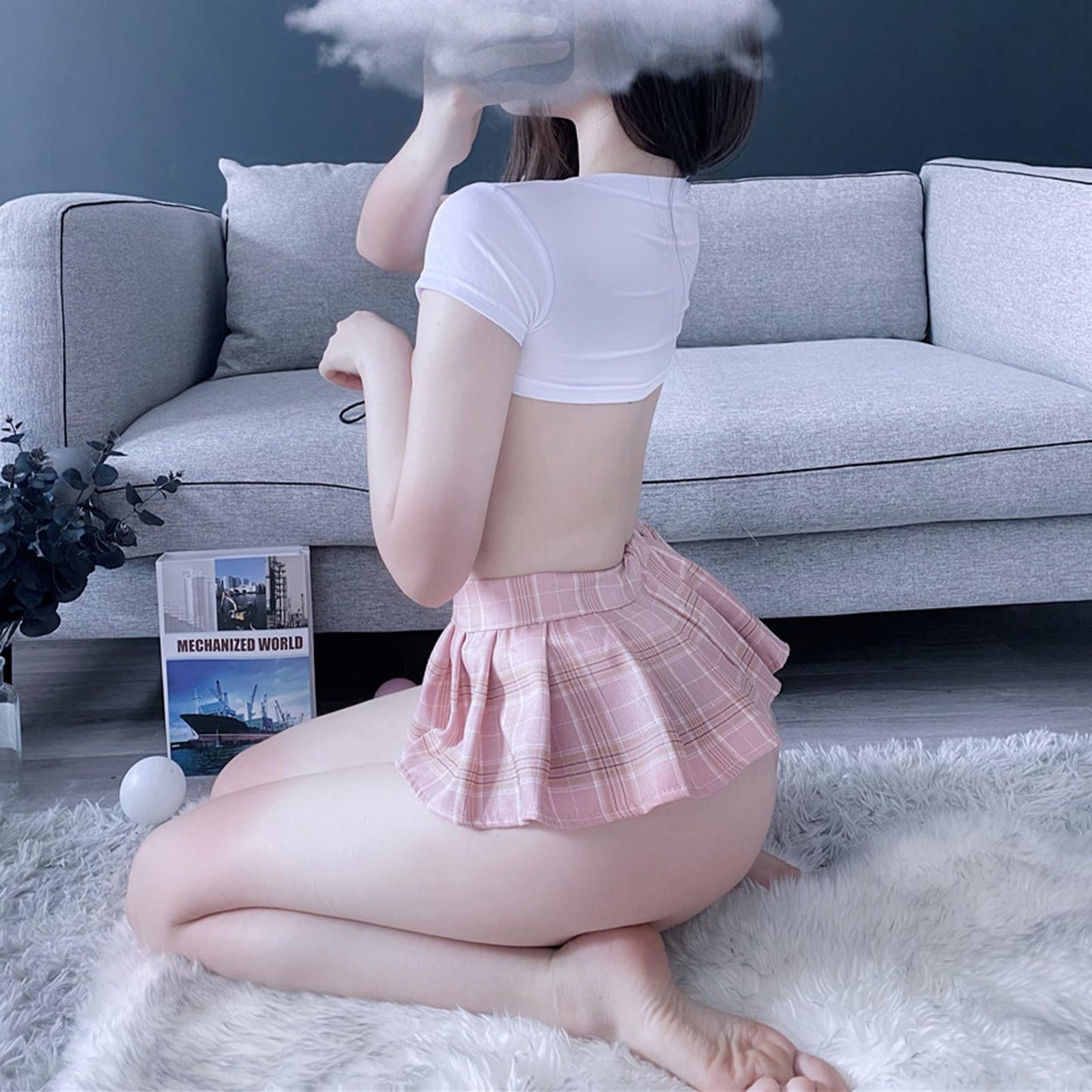 YOMORIO Yes Daddy Crop Top Japanese Lingerie Sexy Anime Cosplay Costume Tank Top