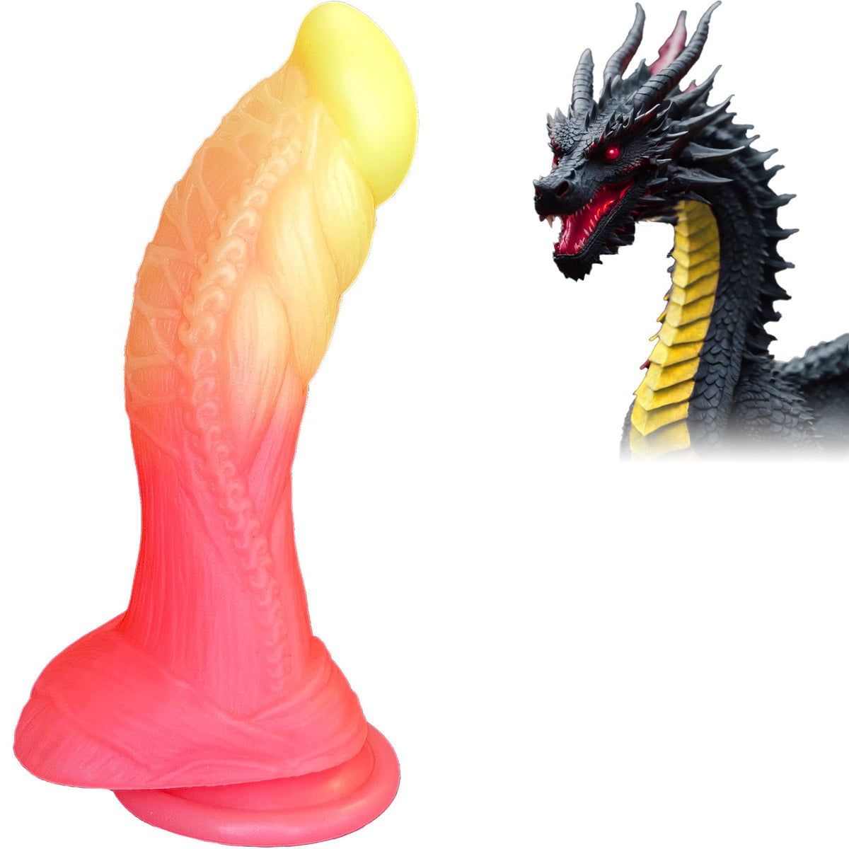 7.2" Fantasy Monster Dildo with Knot U & G-spot Dragon Dildo with Suction Cup, Long Anal Plug Adult Sex Toys & Games for Women Men Couples (DrakoPod)