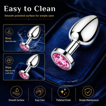 New Portable Couple Plug Anales Kit Newly Relaxing Anales Plugs Butt Relaxing Training Set Butt Adult Toy Exercise Tool for Men Women Sunglasses 2P5K7 (pink12)
