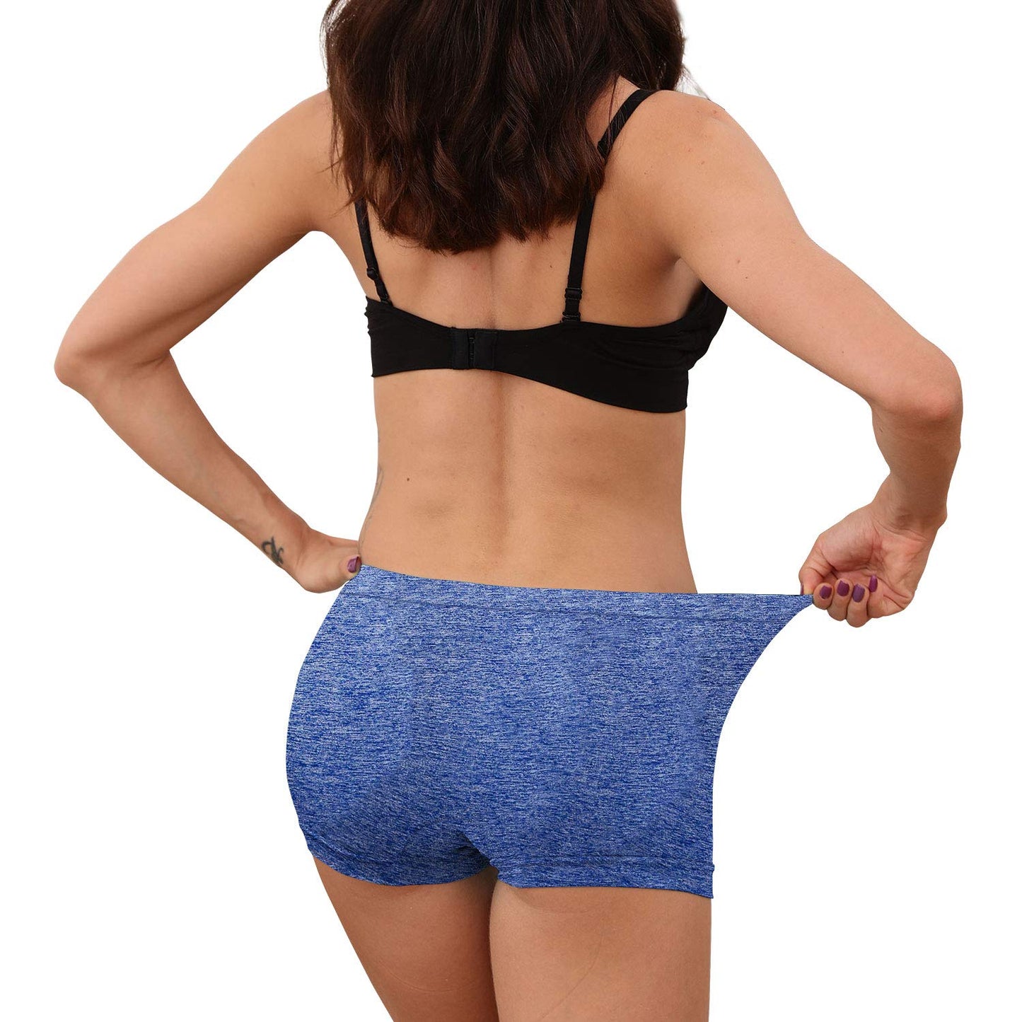 R RUXIA Boyshort Panties Seamless Nylon Underwear Stretch Boxer Briefs 5 Pack