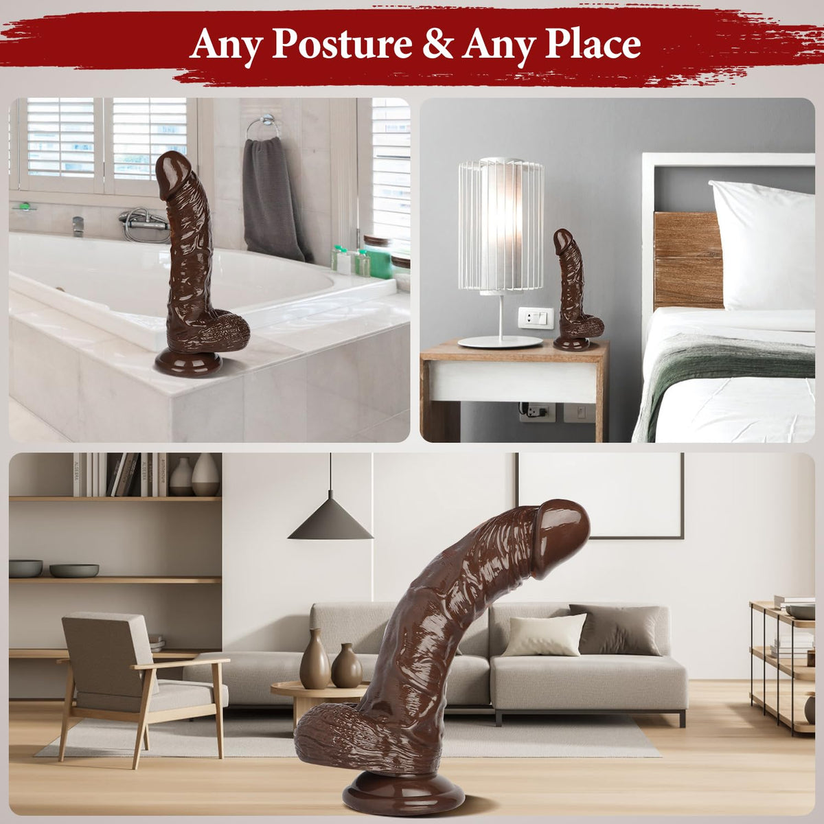 10 Inch Clear Dildo Big Dildos, Soft Realistic Huge Dildo with Strong Suction Cup for Hands-Free and Anal Play, Big G-spot Dildo Anal Sex Toys for Women and Couple