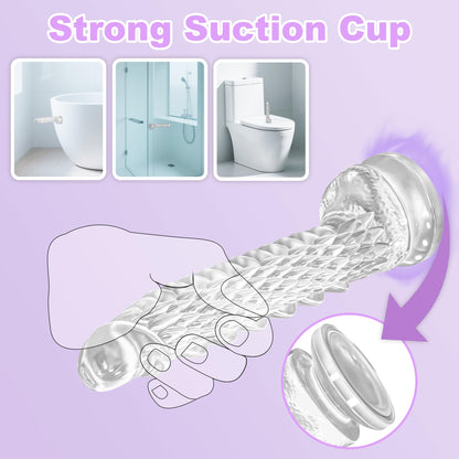 7.4 inch Dragon Dildo with Strong Suction Cup for Hands-Free Play,Realistic Monster Dildo Anal Plug Prostate Massager Adult Sex Toys for Vaginal G-Spot and Anal Prostate Purple