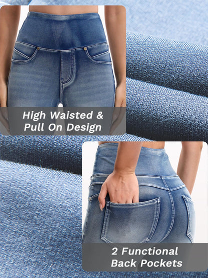 Stretchy Jeans for Women High Waisted Jeggings Tummy Control Slim Fit Jeans Pull On with Pockets Stylish Casual