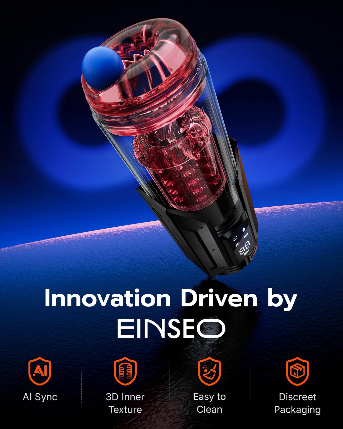 Male Masturbator Sex Toy for Men with Phone Holder Penis Pump | AI Sync 7 Sucking & 7 Thrusting Rotating Licking Mode, Waterproof Pocket Pussy Male Sex Toys with Suction Base Bath Item