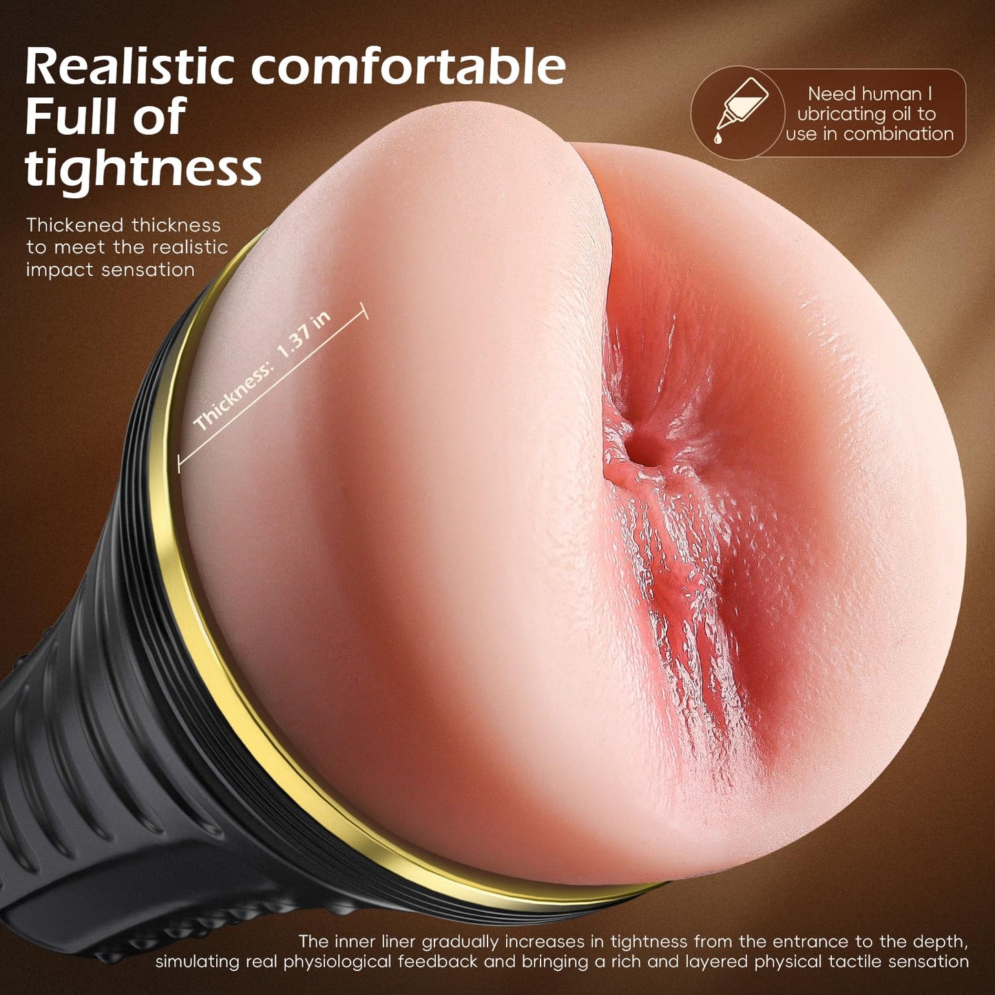 Male Masturbator Realistic Pocket Pussy Vagina Textured with 7.5in Depth Soft and Fleshy Texture,Penis Training Masturbators Sex Machine Toy for Men (Transparent)