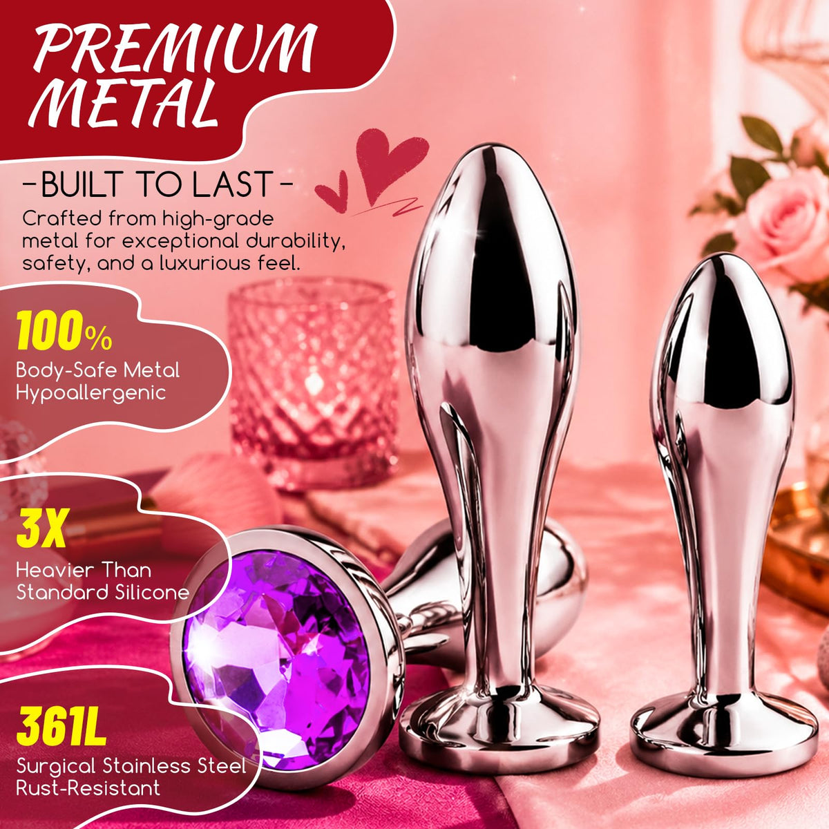 New Portable Couple Plug Anales Kit Newly Relaxing Anales Plugs Butt Relaxing Training Set Butt Adult Toy Exercise Tool for Men Women Sunglasses 2P5K7 (pink12)