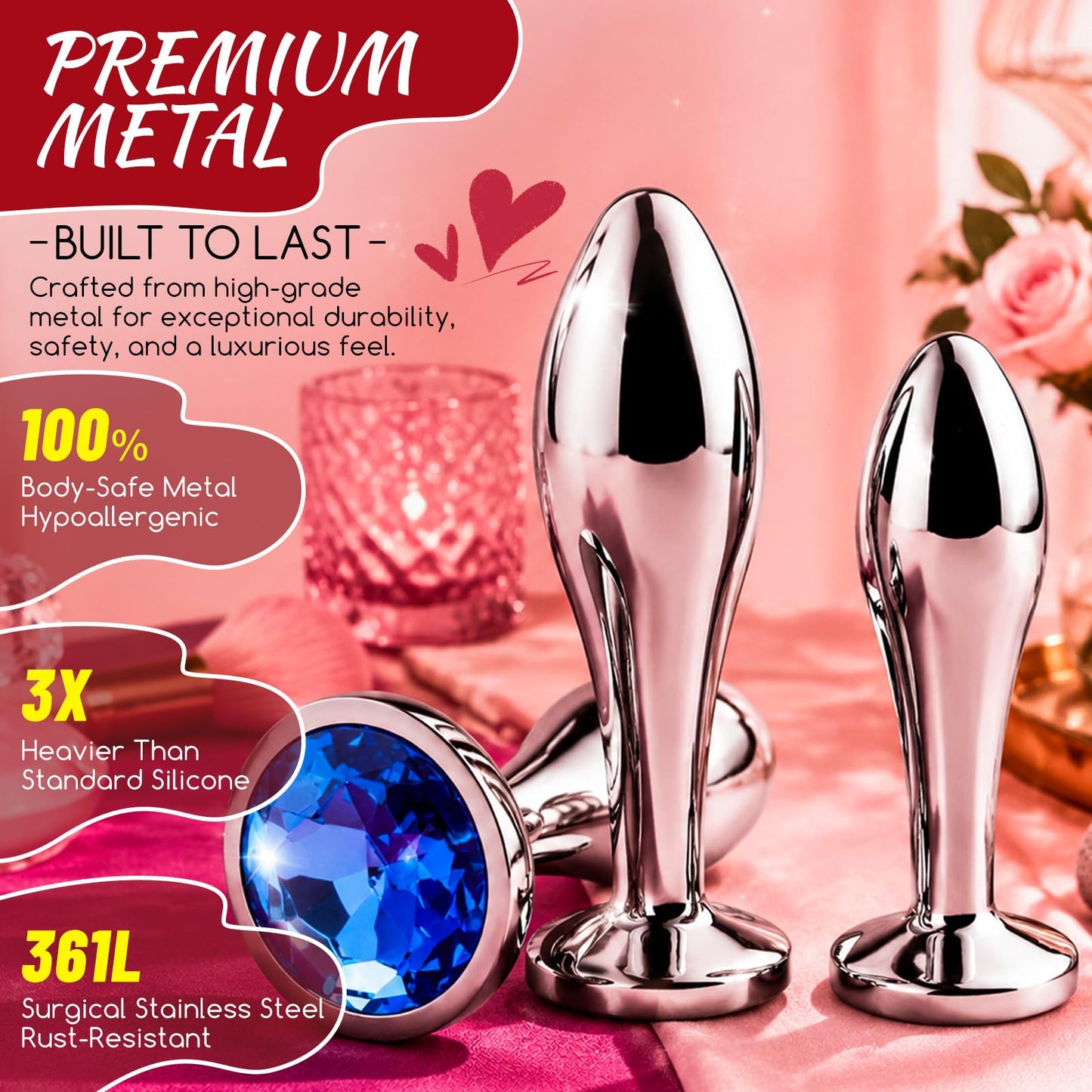 New Portable Couple Plug Anales Kit Newly Relaxing Anales Plugs Butt Relaxing Training Set Butt Adult Toy Exercise Tool for Men Women Sunglasses 2P5K7 (pink12)