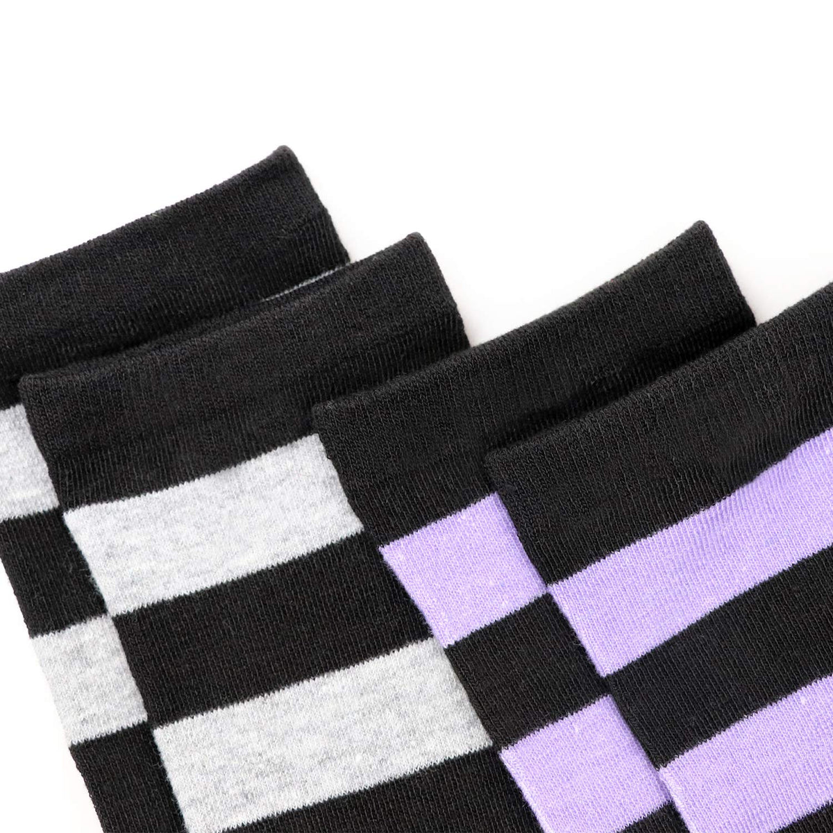 DRESHOW 6 Pairs High Thigh Socks Striped Over Knee Thin Tights Long Stocking Leg Warmer