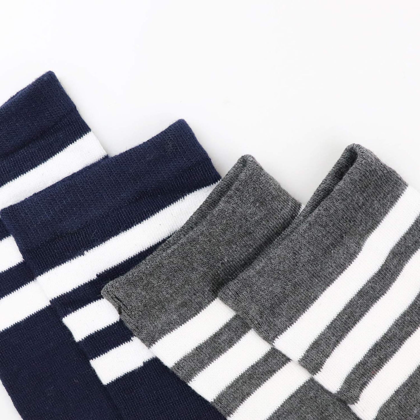 DRESHOW 6 Pairs High Thigh Socks Striped Over Knee Thin Tights Long Stocking Leg Warmer
