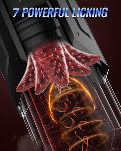 Male Masturbator Sex Toy for Men with Phone Holder Penis Pump | AI Sync 7 Sucking & 7 Thrusting Rotating Licking Mode, Waterproof Pocket Pussy Male Sex Toys with Suction Base Bath Item