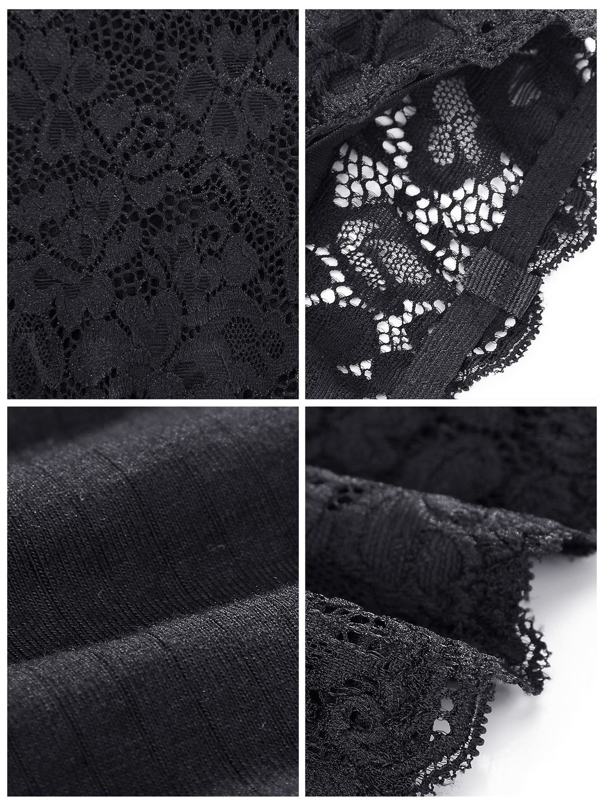 Boao 3 Pieces Women's Floral Lace Tube Top Bandeau Strapless Bras Seamless Stretchy Chest Wrap