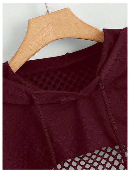 SweatyRocks Casual Cut Out Long Sleeve Pullover Crop Top Sweatshirt | Cropped Hoodie, Crop Top Hoodies, Long Sleeve Going Out Tops, Fall Fashion Clothes
