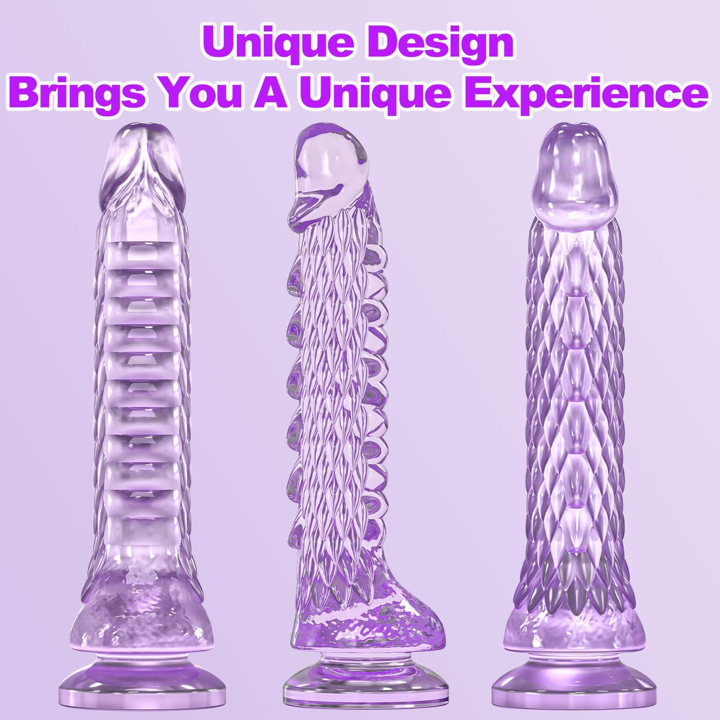 7.4 inch Dragon Dildo with Strong Suction Cup for Hands-Free Play,Realistic Monster Dildo Anal Plug Prostate Massager Adult Sex Toys for Vaginal G-Spot and Anal Prostate Purple