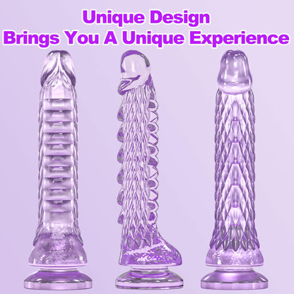 7.4 inch Dragon Dildo with Strong Suction Cup for Hands-Free Play,Realistic Monster Dildo Anal Plug Prostate Massager Adult Sex Toys for Vaginal G-Spot and Anal Prostate Purple
