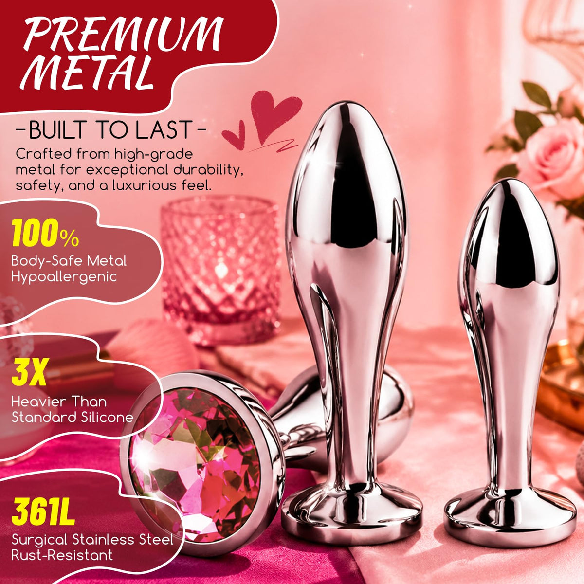New Portable Couple Plug Anales Kit Newly Relaxing Anales Plugs Butt Relaxing Training Set Butt Adult Toy Exercise Tool for Men Women Sunglasses 2P5K7 (pink12)