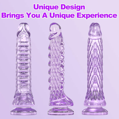 7.4 inch Dragon Dildo with Strong Suction Cup for Hands-Free Play,Realistic Monster Dildo Anal Plug Prostate Massager Adult Sex Toys for Vaginal G-Spot and Anal Prostate Purple