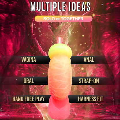 7.2" Fantasy Monster Dildo with Knot U & G-spot Dragon Dildo with Suction Cup, Long Anal Plug Adult Sex Toys & Games for Women Men Couples (DrakoPod)