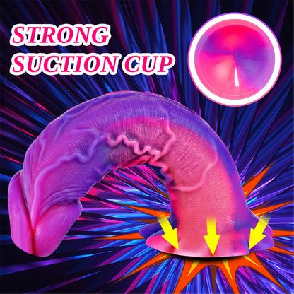 7-Piece Realistic Soft Silicone Dildo Set (5", 6", 7", 8", 9",10",12"), Fantasy Suction Cup Dildo Anal Plug Training Set, Small Big Dildos Strap-On Sex Toys for Women Men Beginners to Advanced Users