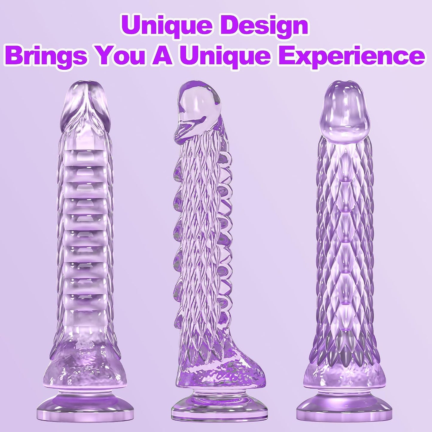 7.4 inch Dragon Dildo with Strong Suction Cup for Hands-Free Play,Realistic Monster Dildo Anal Plug Prostate Massager Adult Sex Toys for Vaginal G-Spot and Anal Prostate Purple