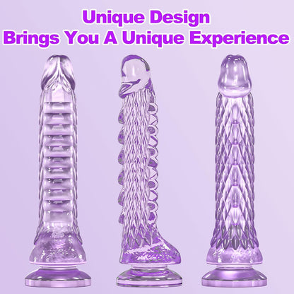 7.4 inch Dragon Dildo with Strong Suction Cup for Hands-Free Play,Realistic Monster Dildo Anal Plug Prostate Massager Adult Sex Toys for Vaginal G-Spot and Anal Prostate Purple