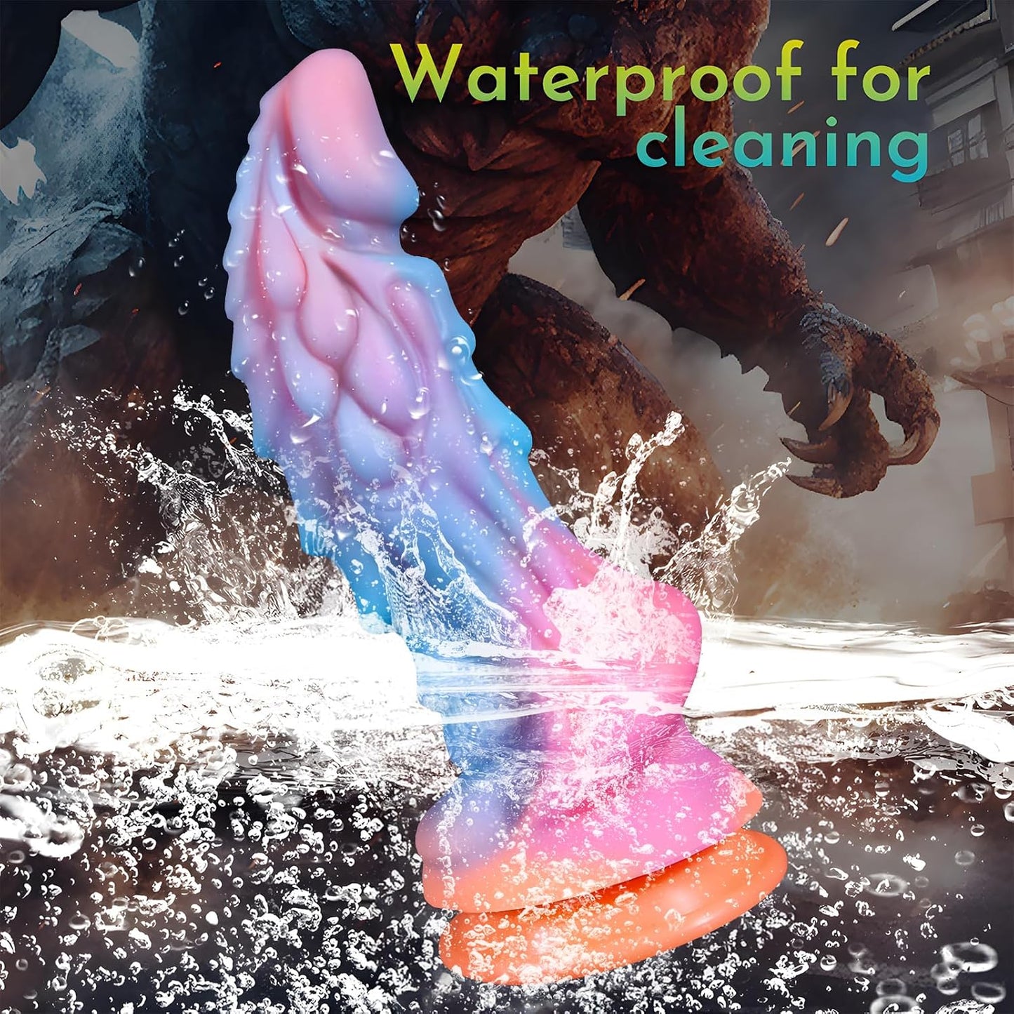 8.6" Realistic Dildo Dragon Monster Alien Glow in Dark Silicone Suction Cup Toy for G Spot P Spot Stimulation Adult Sex Toys Wedding Gift for Women Men