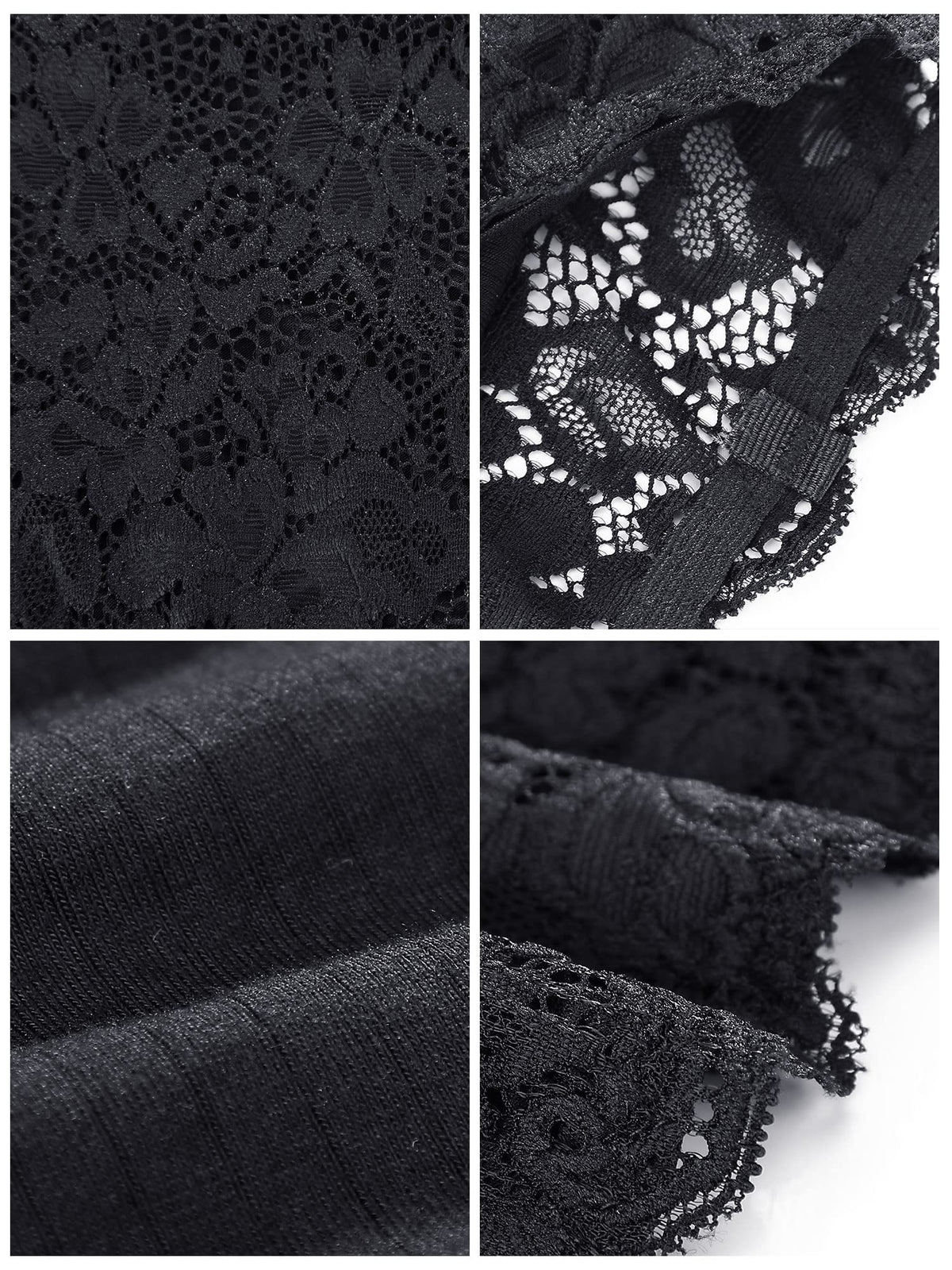 Boao 3 Pieces Women's Floral Lace Tube Top Bandeau Strapless Bras Seamless Stretchy Chest Wrap
