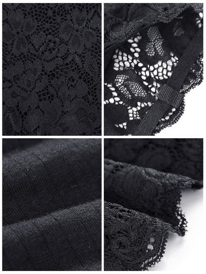 Boao 3 Pieces Women's Floral Lace Tube Top Bandeau Strapless Bras Seamless Stretchy Chest Wrap