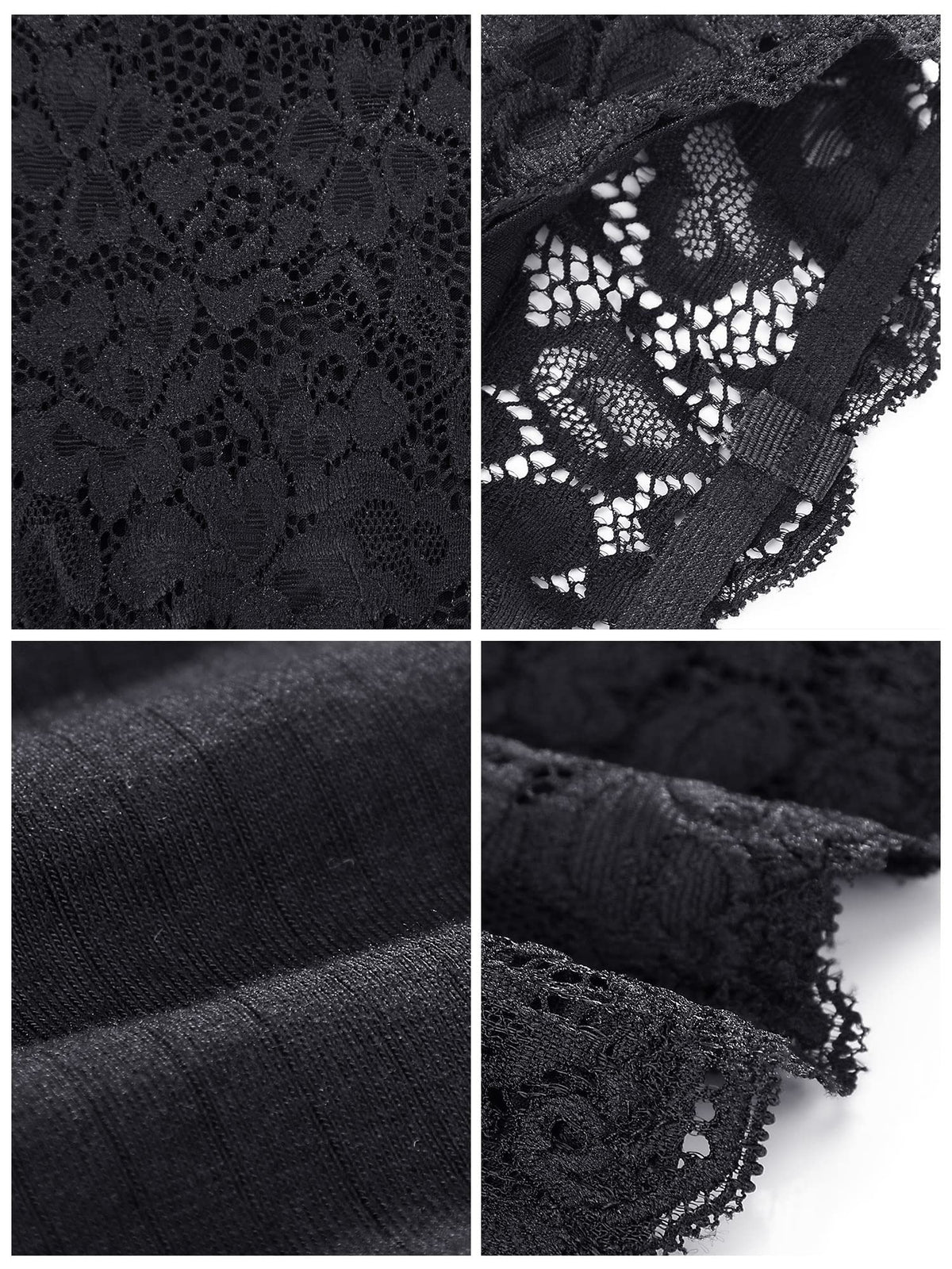 Boao 3 Pieces Women's Floral Lace Tube Top Bandeau Strapless Bras Seamless Stretchy Chest Wrap