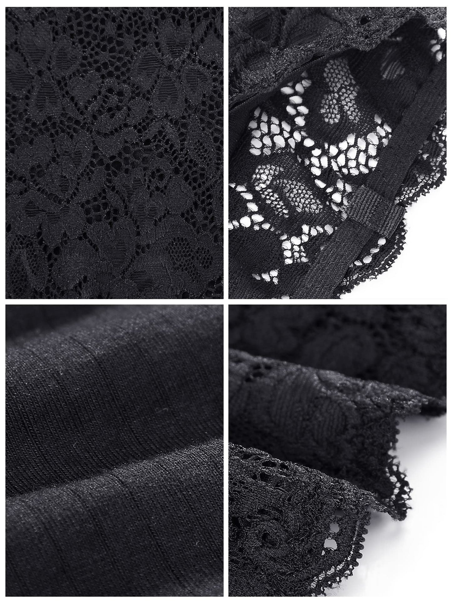 Boao 3 Pieces Women's Floral Lace Tube Top Bandeau Strapless Bras Seamless Stretchy Chest Wrap