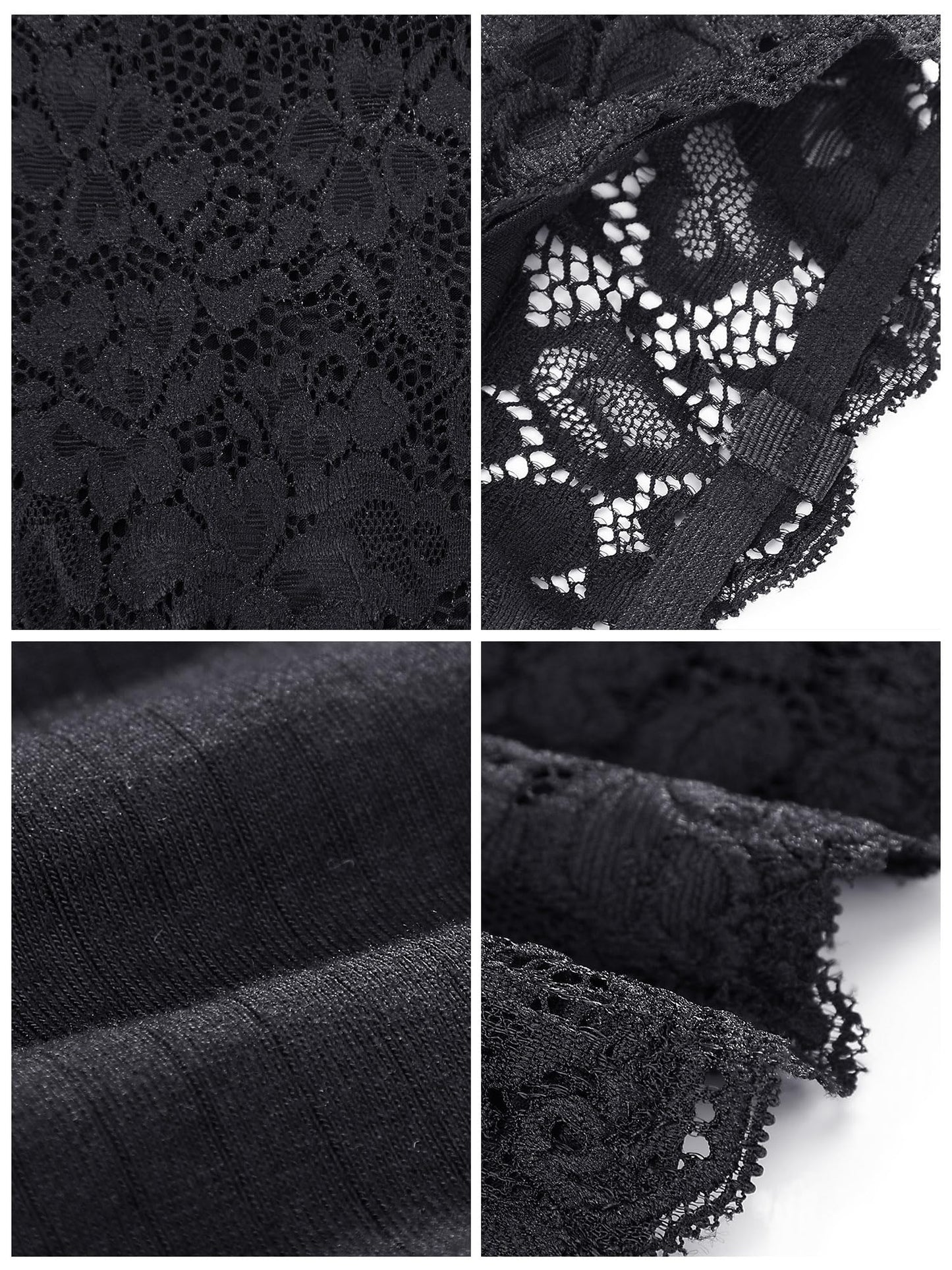 Boao 3 Pieces Women's Floral Lace Tube Top Bandeau Strapless Bras Seamless Stretchy Chest Wrap