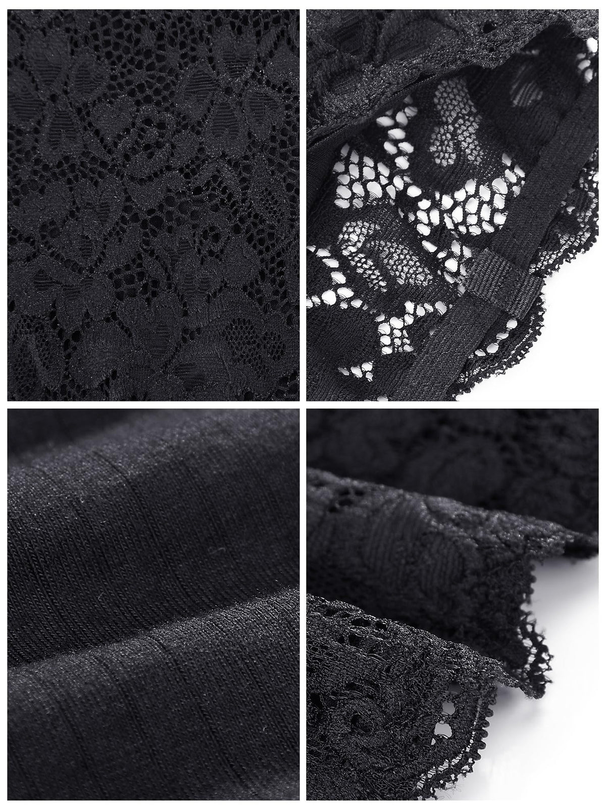 Boao 3 Pieces Women's Floral Lace Tube Top Bandeau Strapless Bras Seamless Stretchy Chest Wrap