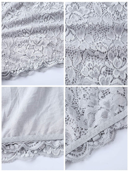 Boao 3 Pieces Women's Floral Lace Tube Top Bandeau Strapless Bras Seamless Stretchy Chest Wrap
